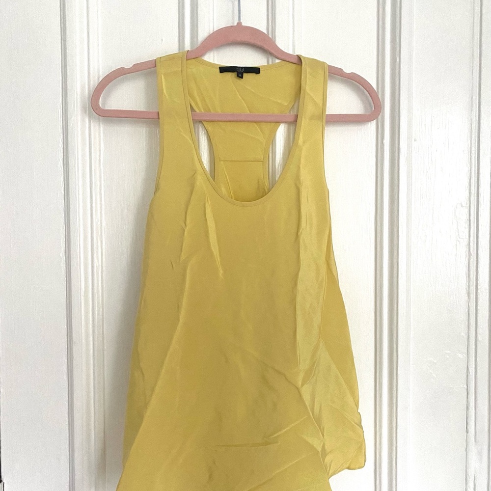 Tibi Silk Yellow Top